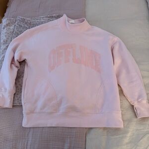 Light pink mockneck sweatshirt